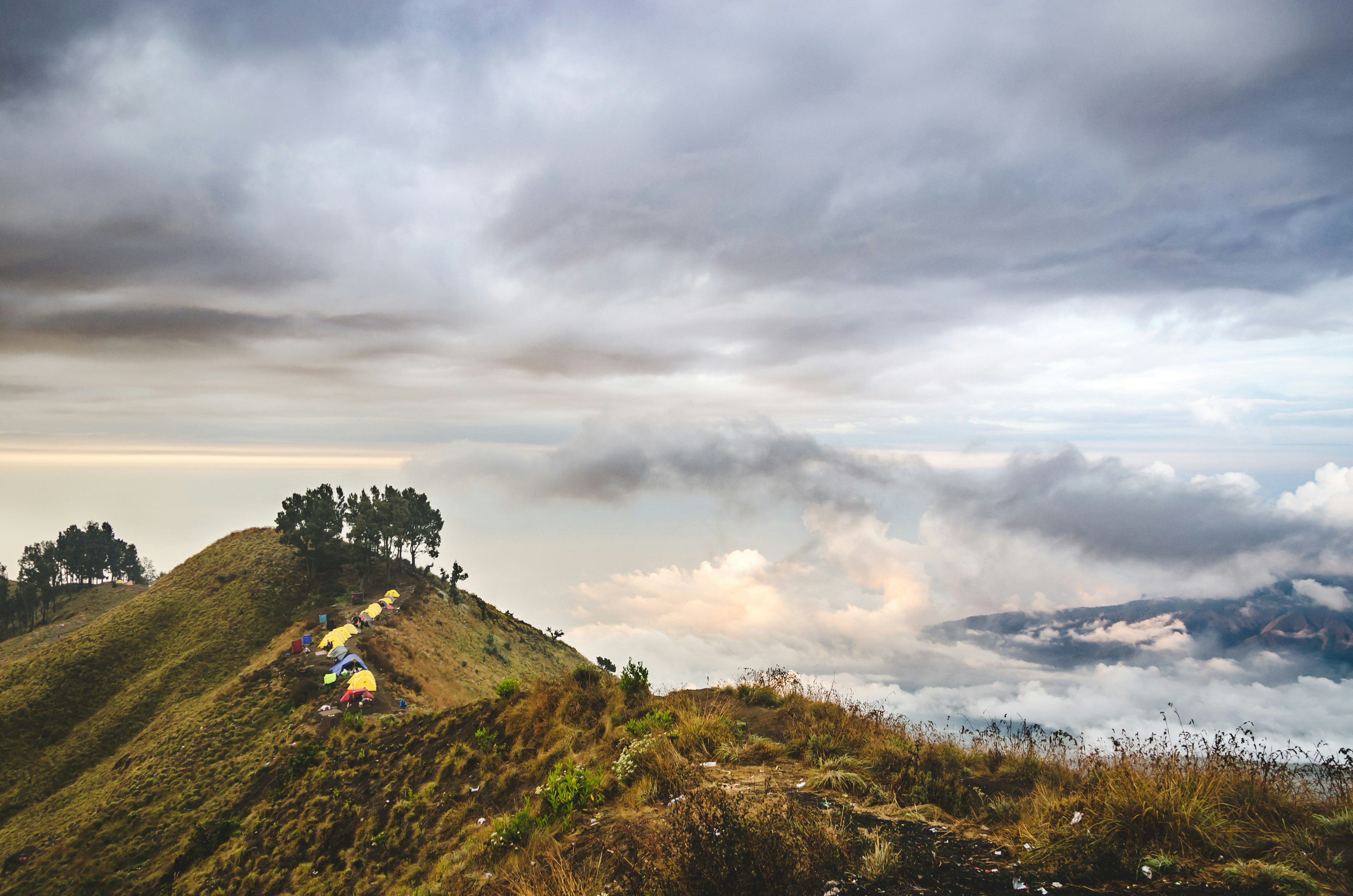 tent on top of mountain